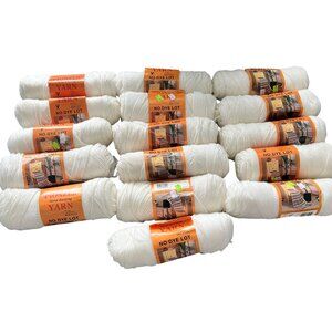 Vintage Pioneer Hand Knitting Yarn No Dye 100% Acrylic 4 Ply White Lot Of 16 NOS